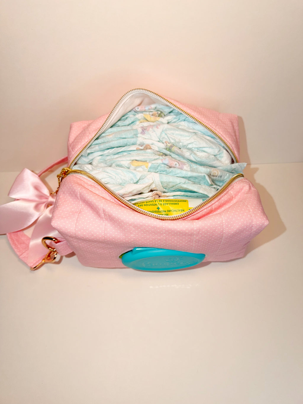Handmade Baby Diaper and Wipe Travel Pouch