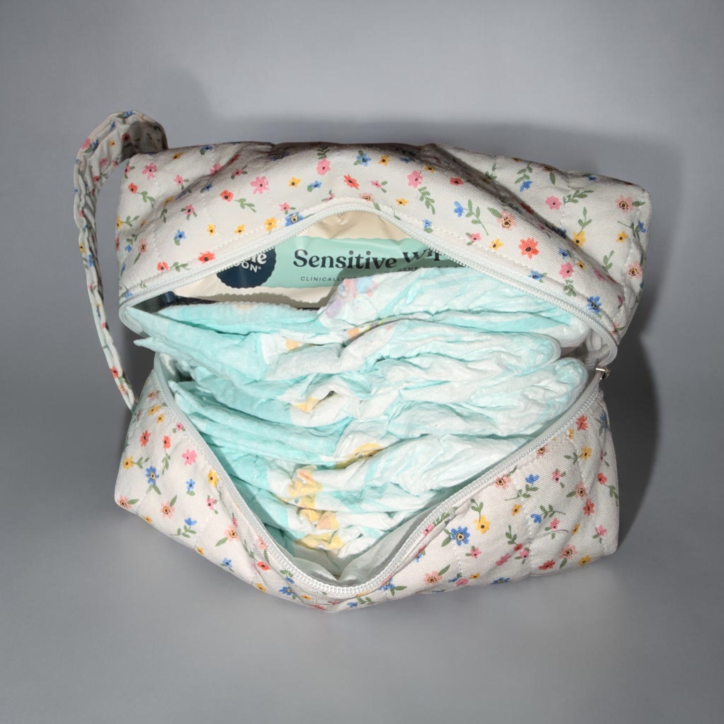 Handmade Baby Diaper and Wipe Travel Pouch