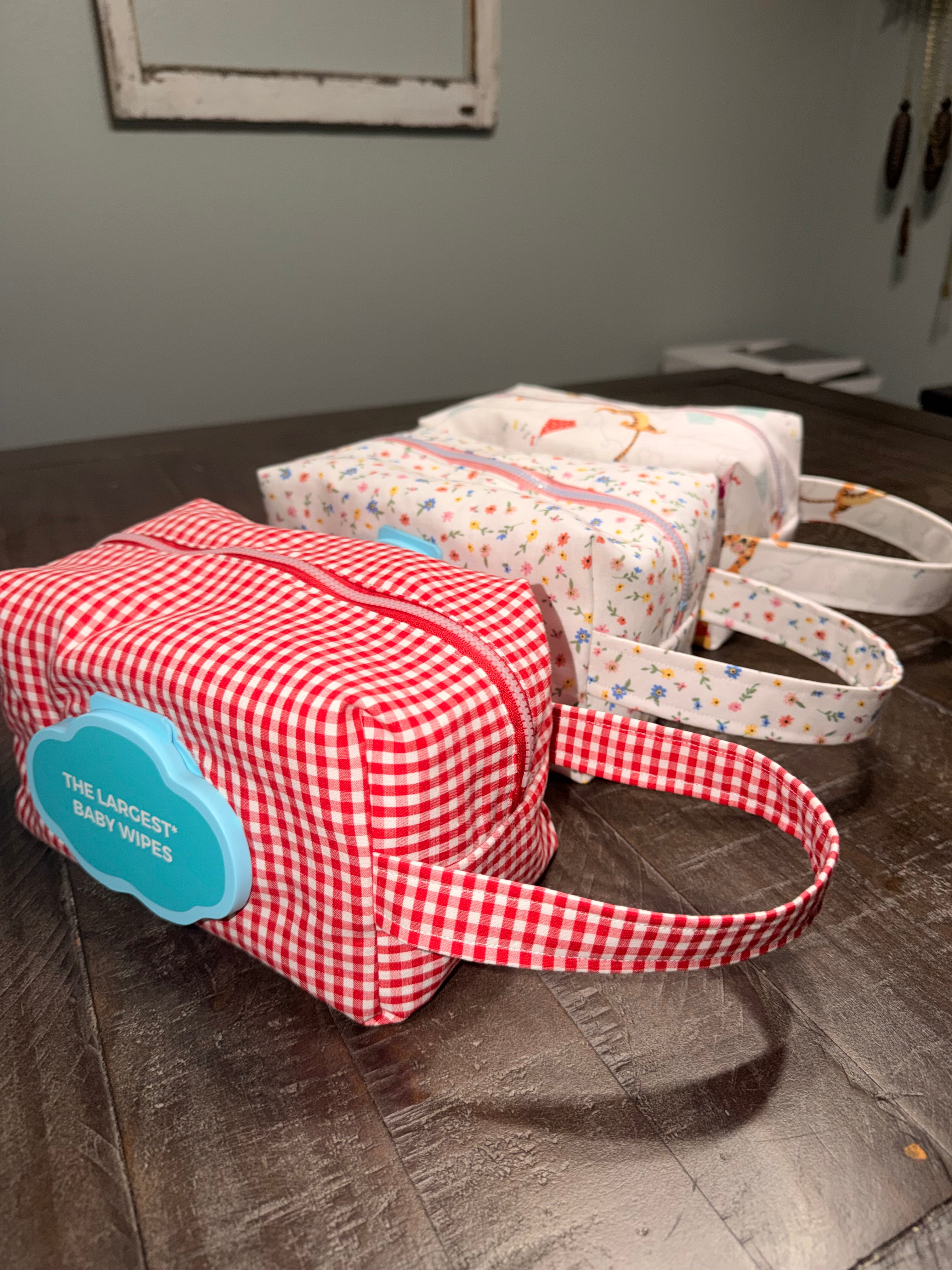 Handmade Baby Diaper and Wipe Travel Pouch